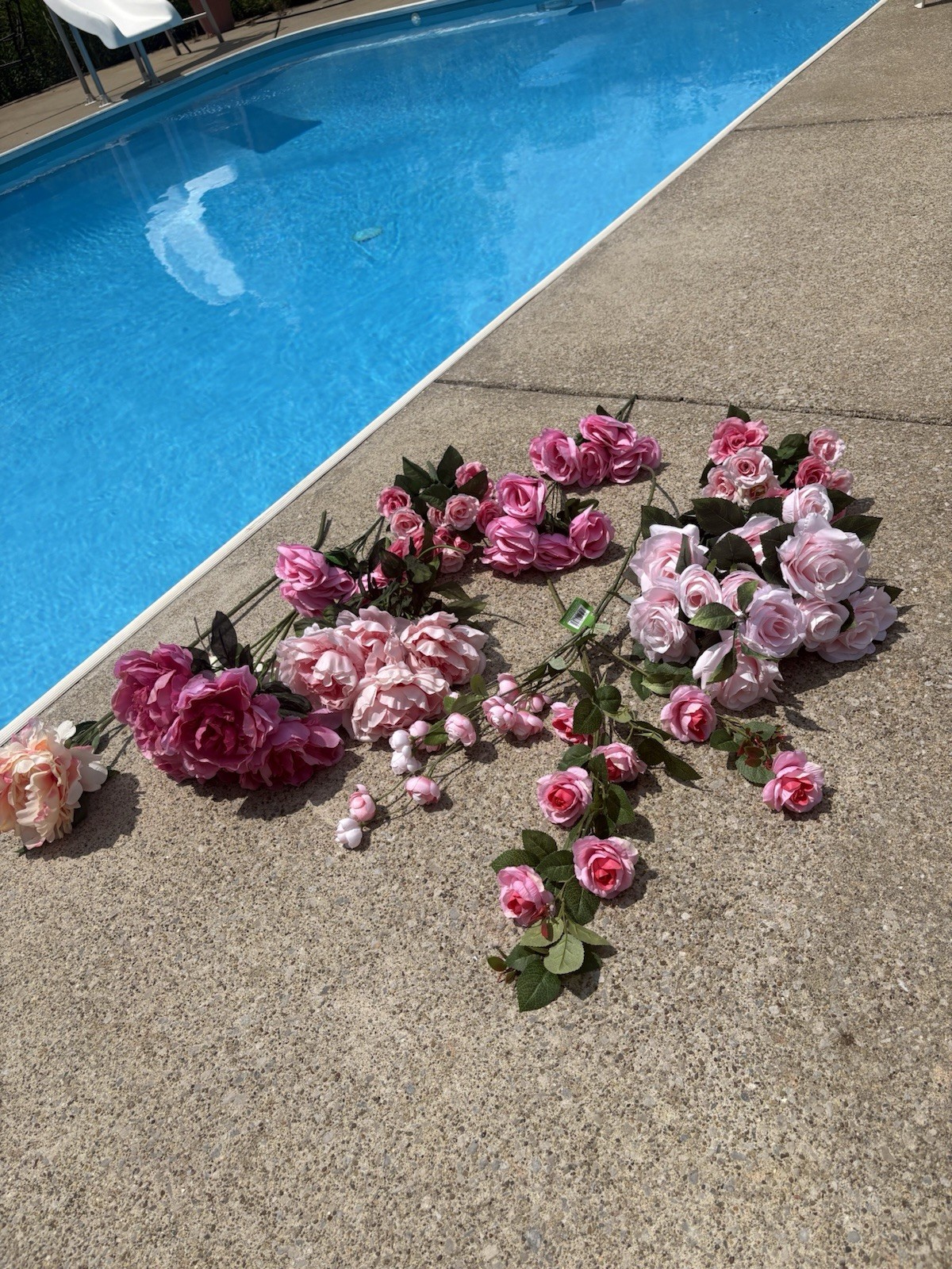 Artificial Flowers Lot Large Mixed Pink Peony And Rose Bundle
