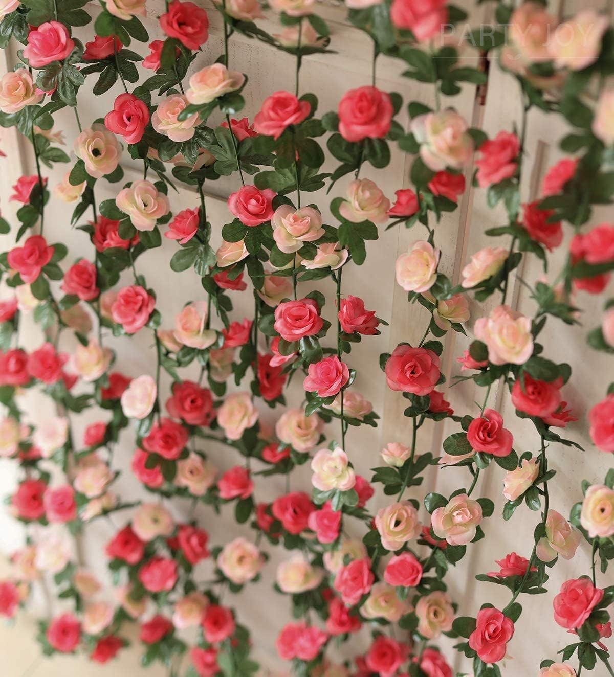 8pcs 65.6Ft Flower Garland,Fake Rose Vine Artificial Flowers Hanging Rose Ivy…