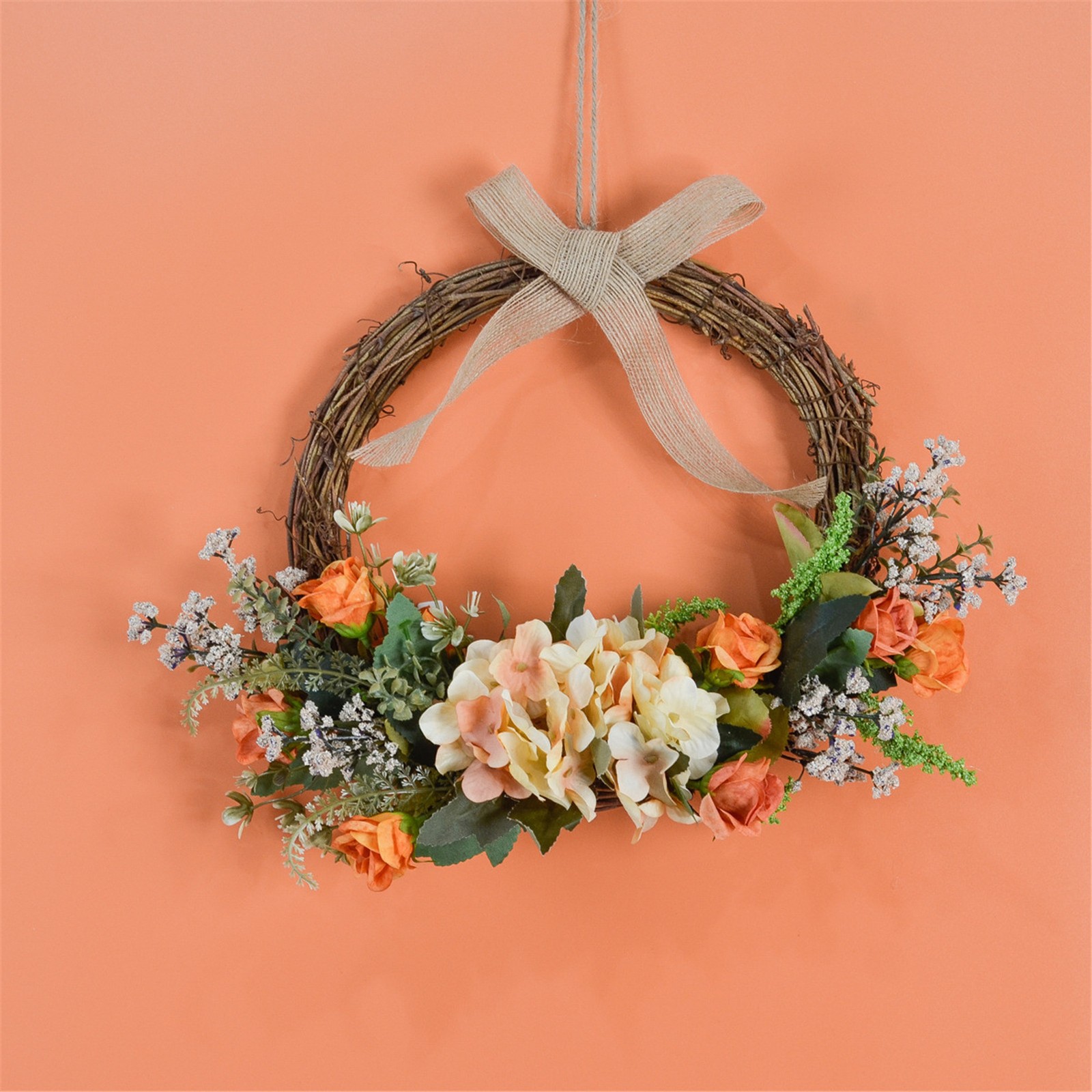 Front Door Garland Rattan Wreath Ornament Decoration Home Hanging Flower Craft
