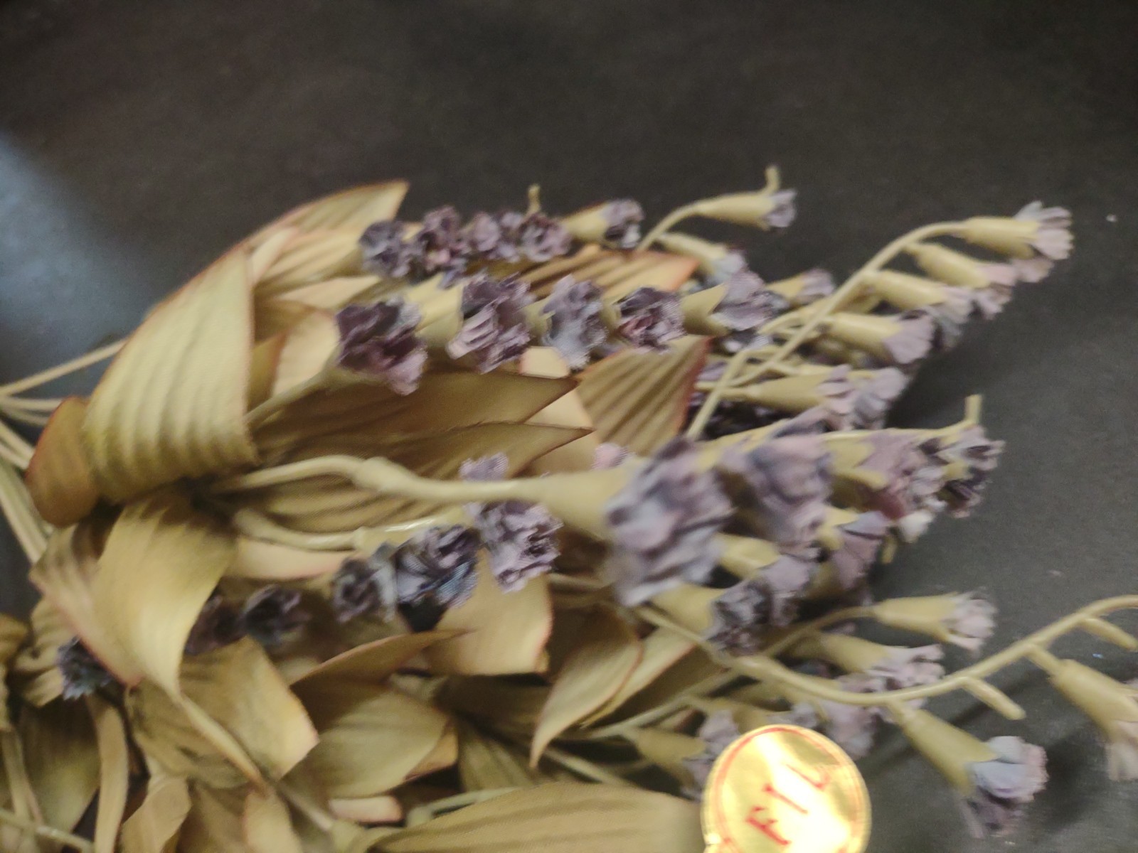 18″ Dried-Look Silk Statice Bush 11 Stems Lavender Blue, Papery Dry Fall Foliage