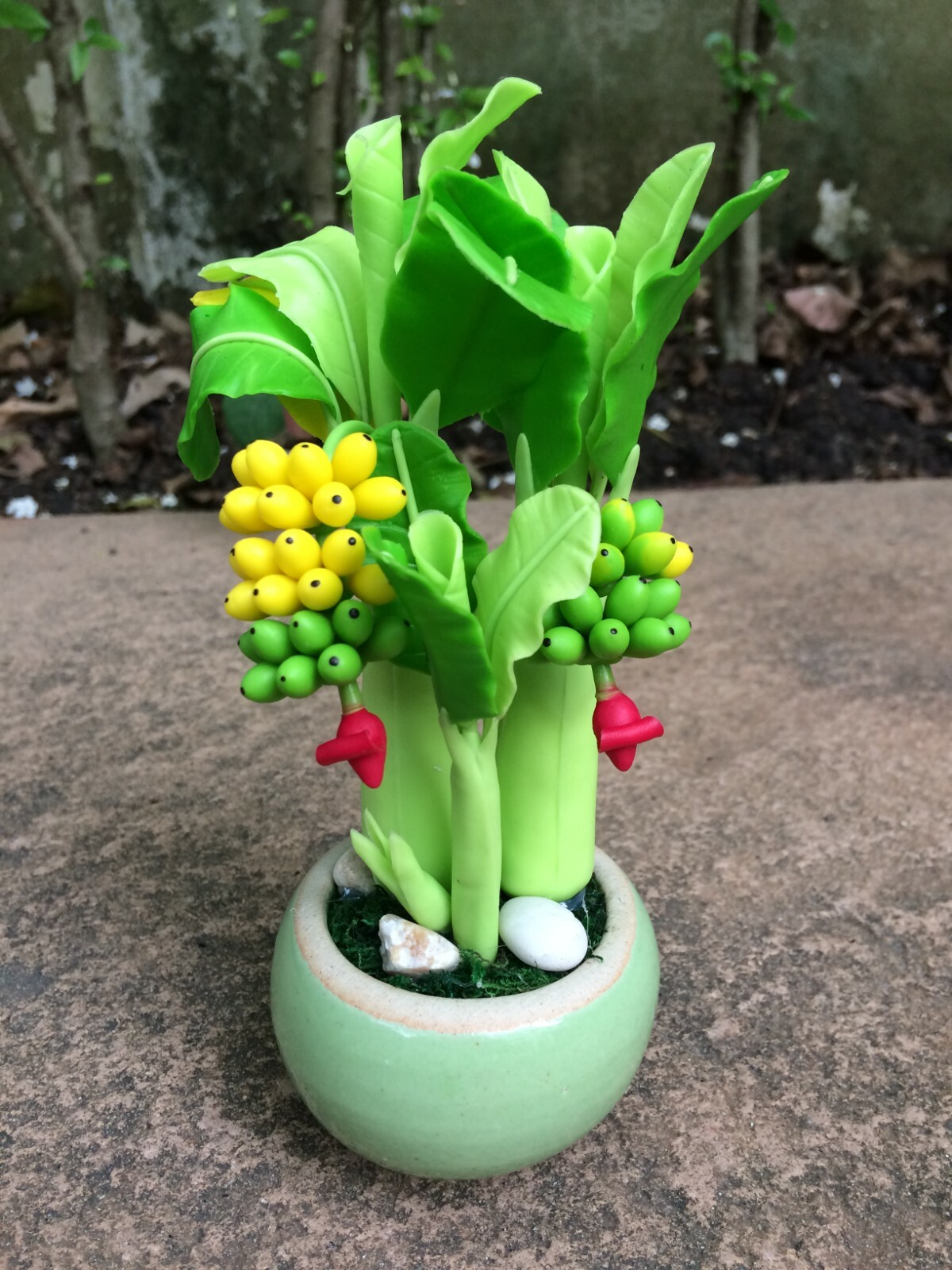 Artificial Fake Plants Clay Statue Thai Handcraft for Home Decor 7″