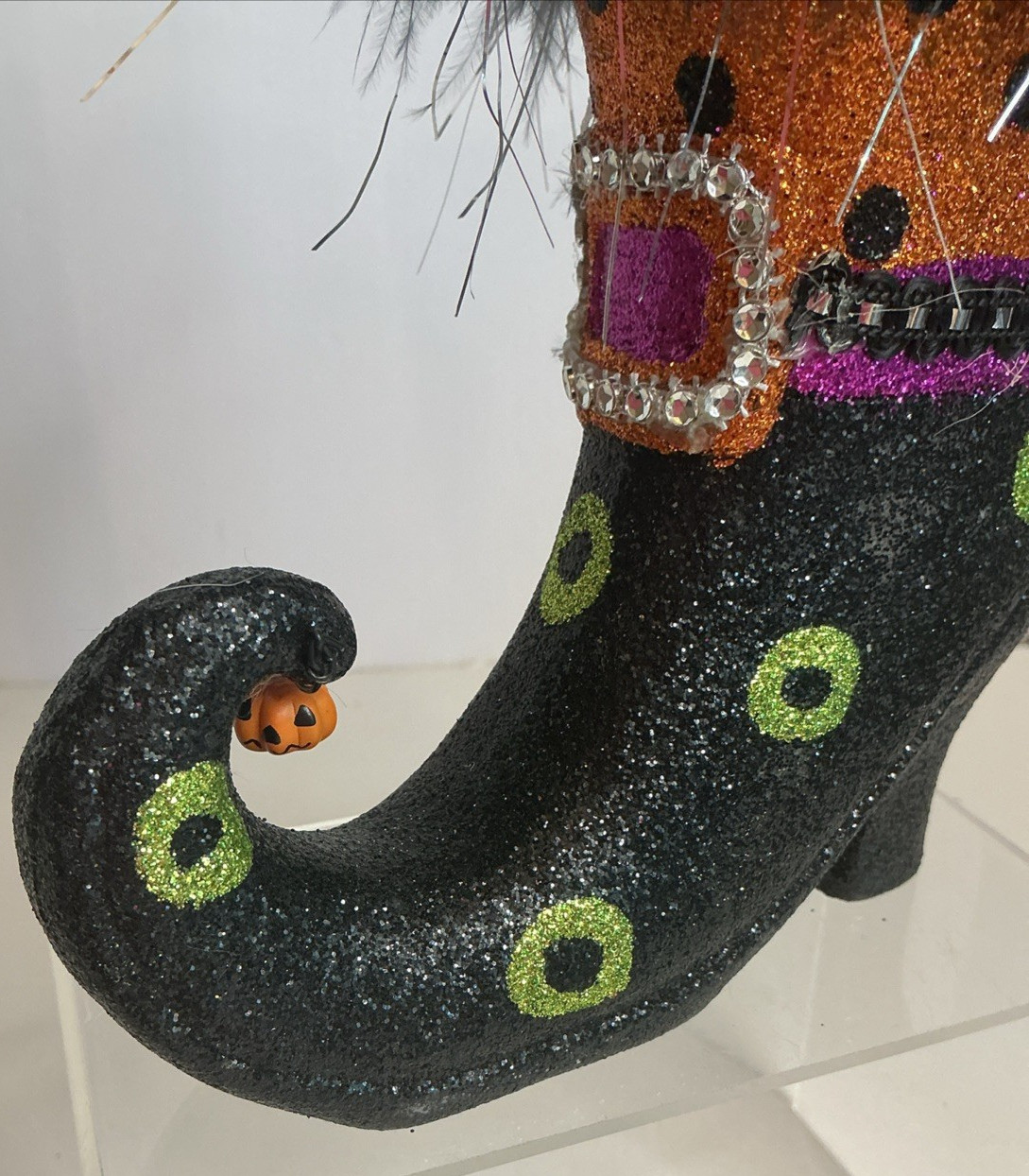 Vintage Halloween Witch’s Boot Button Bouquet One Of A Kind Handmade