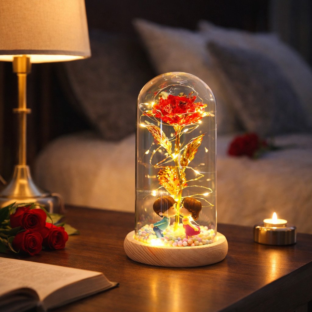 Valentines Day Rose Womens Gift Light Up for Birthday Women Mom Wife Girlfriend