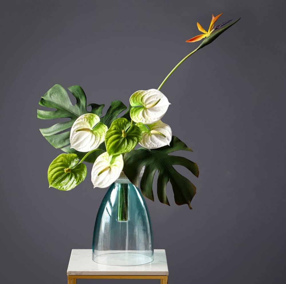 5 PC 24inch Artificial Anthurium Lily Flowers Permanent for Home Decor Bouque…