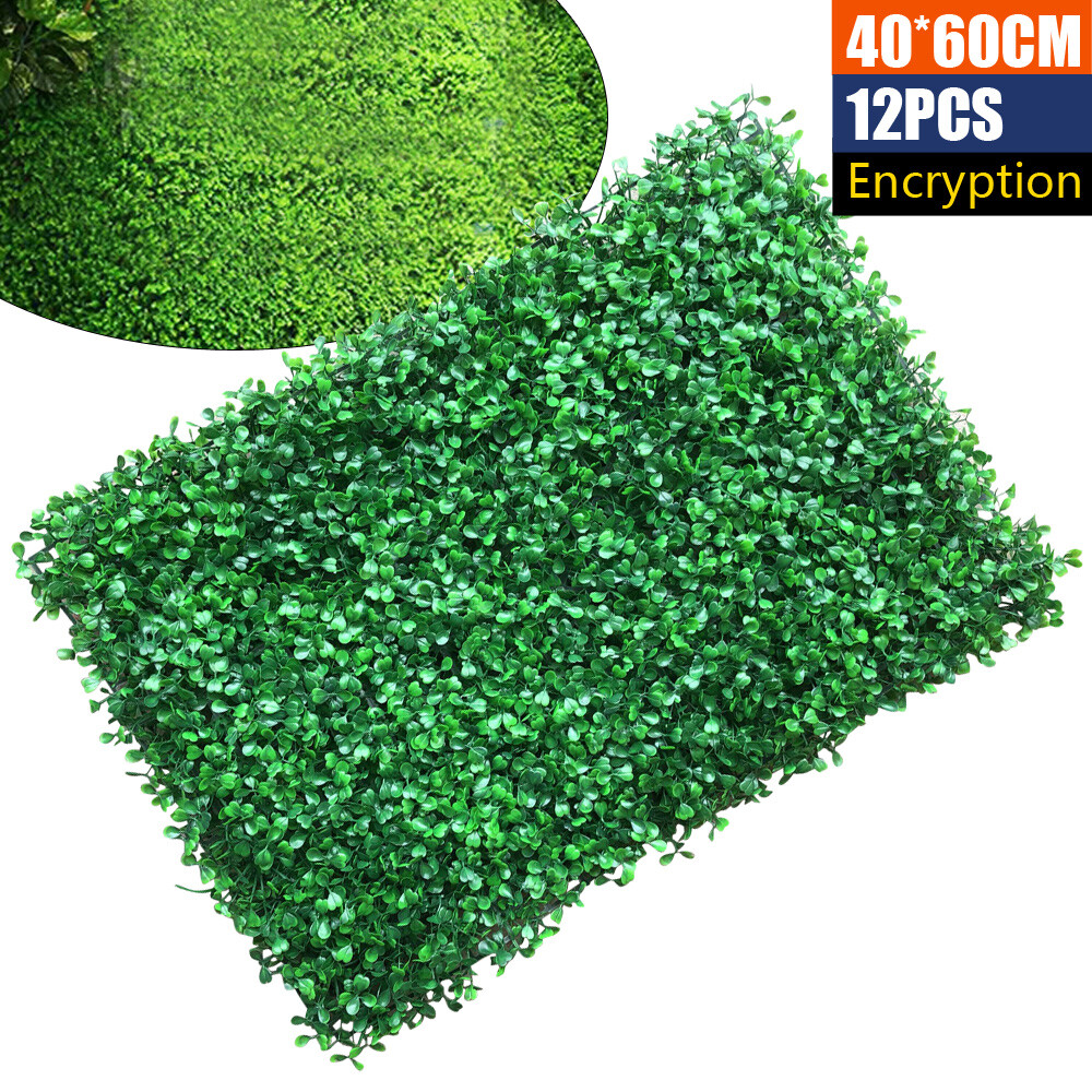 Artificial Plant Wall Fence Greenery Panel Decor Foliage Hedge Grass Mat 60x40cm