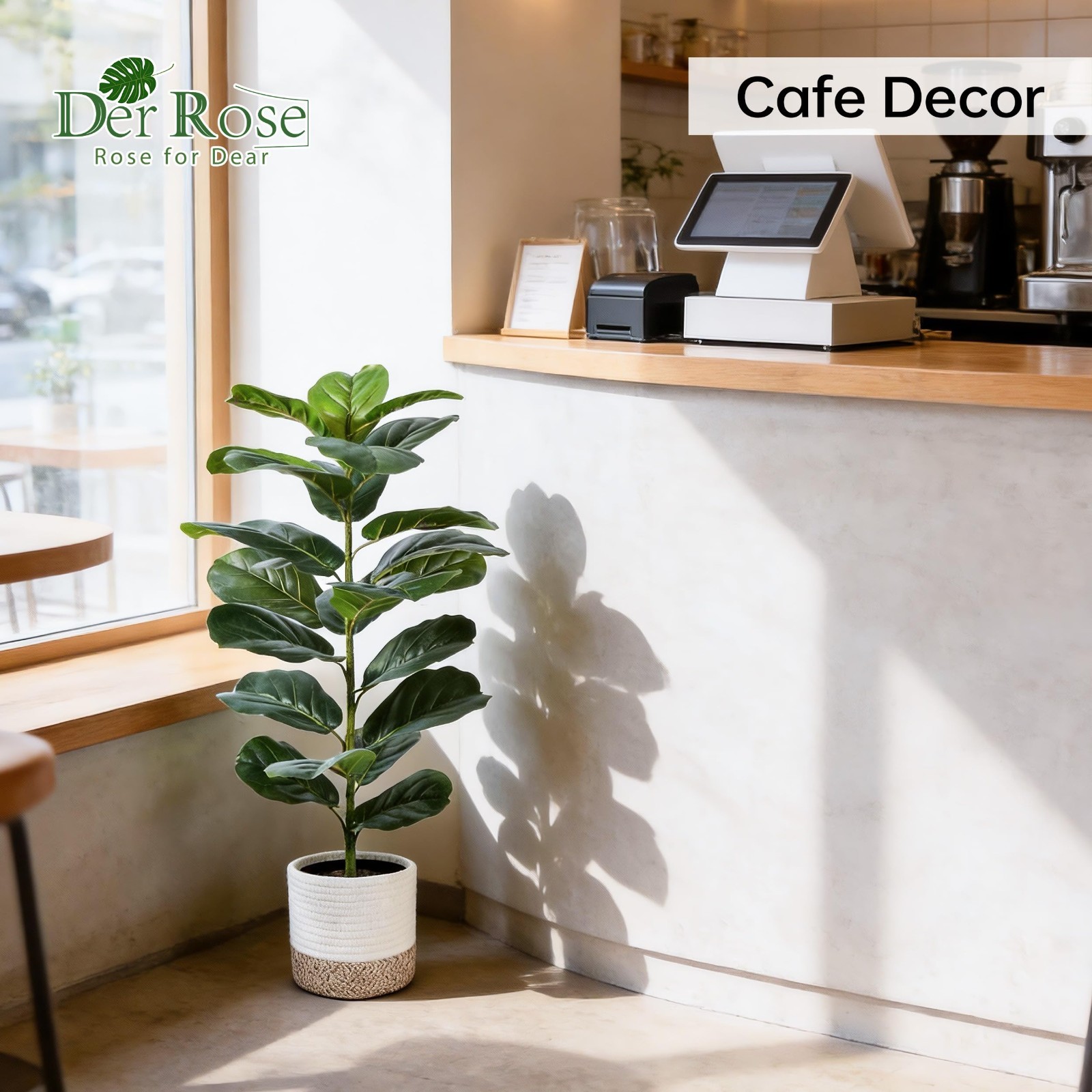 30″ Artificial Fiddle Leaf Fig Tree – 2 Pack, Realistic Indoor/Outdoor Decor