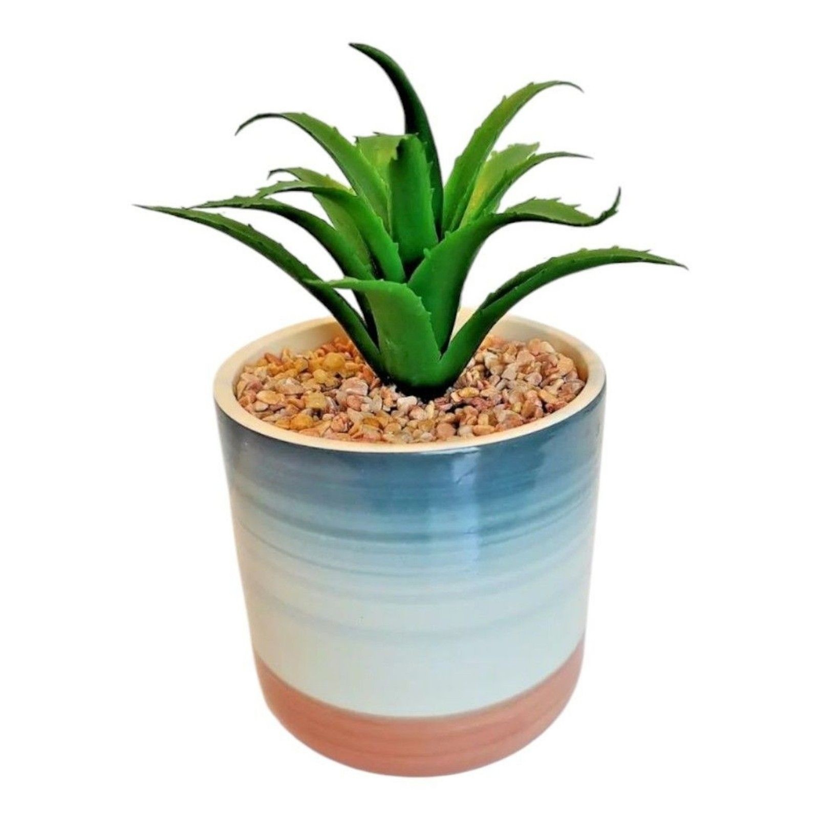 Succulent Flower Arrangement Bouquet Centerpiece Blue White Green Pink Ceramic
