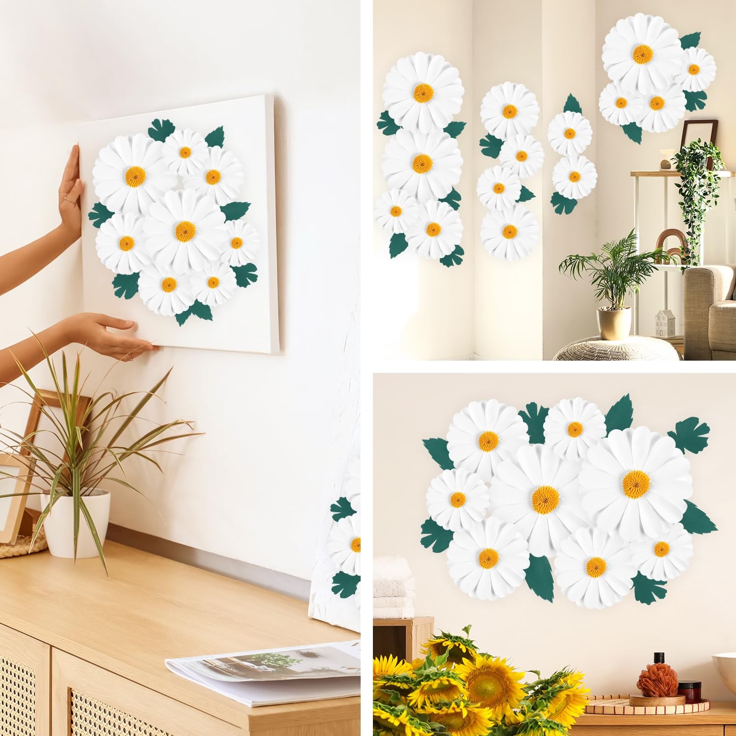Paper Flowers Decorations for Wall Giant Daisy Artificial Flowers Bulletin Bo…