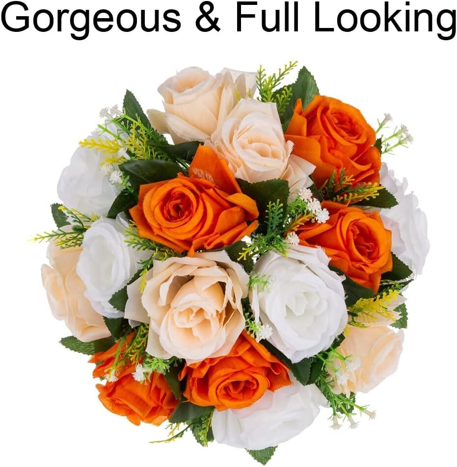 Inweder Flower Balls for Centerpieces, Bouquets, Arrangement 6 Pcs Rose Balls