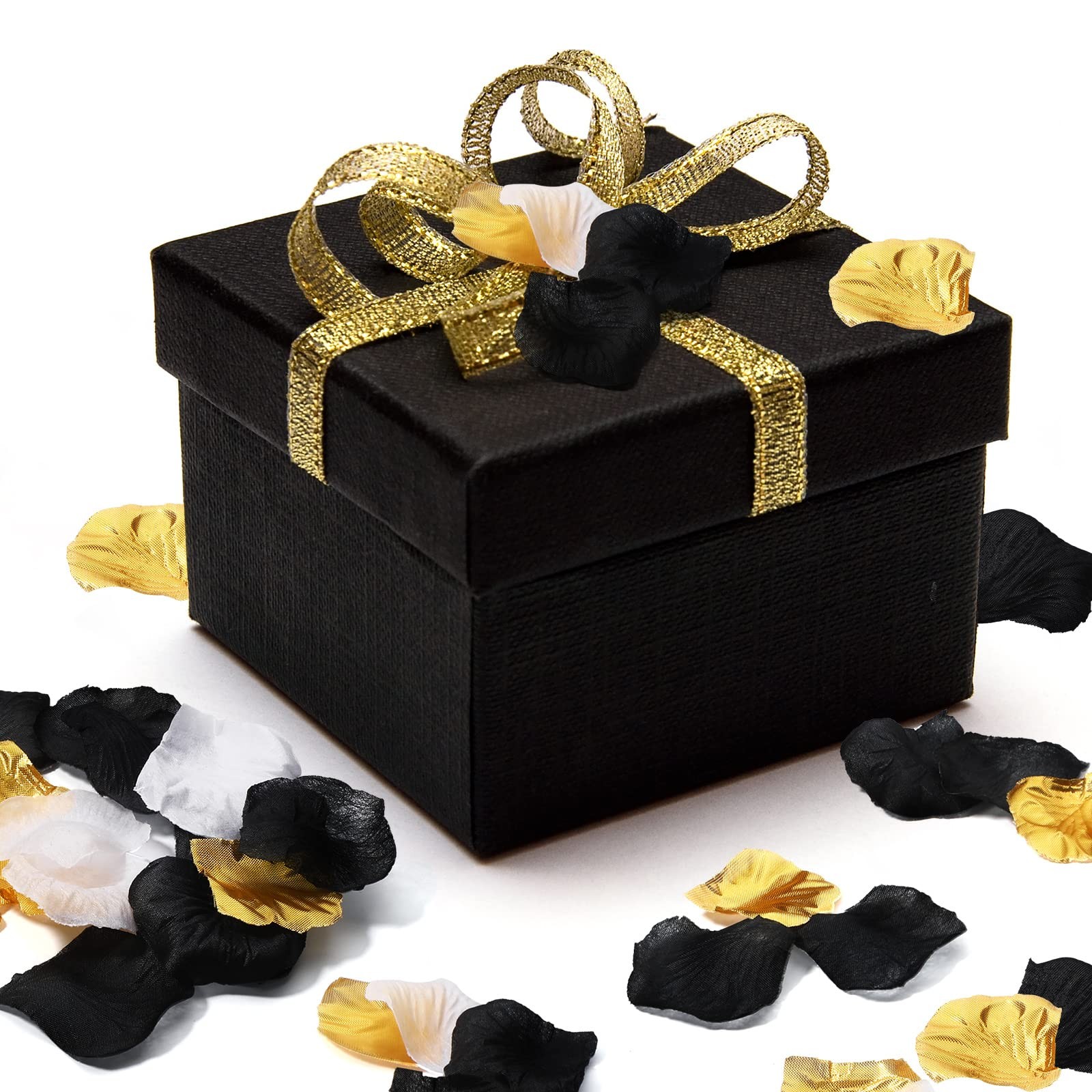 1600 PCS Black Gold White Artificial Rose Petal Bulk Wedding Aisle Decoration