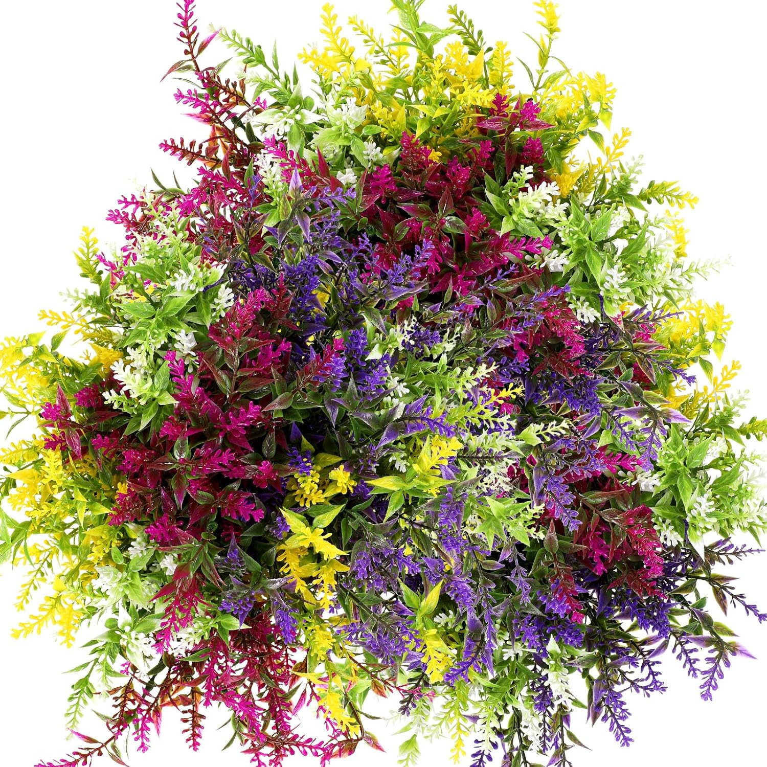 48 Bundles UV Resistant Lavender Flowers – No Fade Faux Plants for Decor