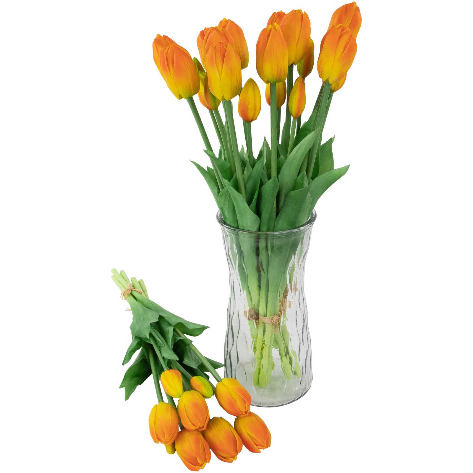 Northlight Real Touch™ Orange Yellow Tulip Floral Bundles Set of 6 – 18″
