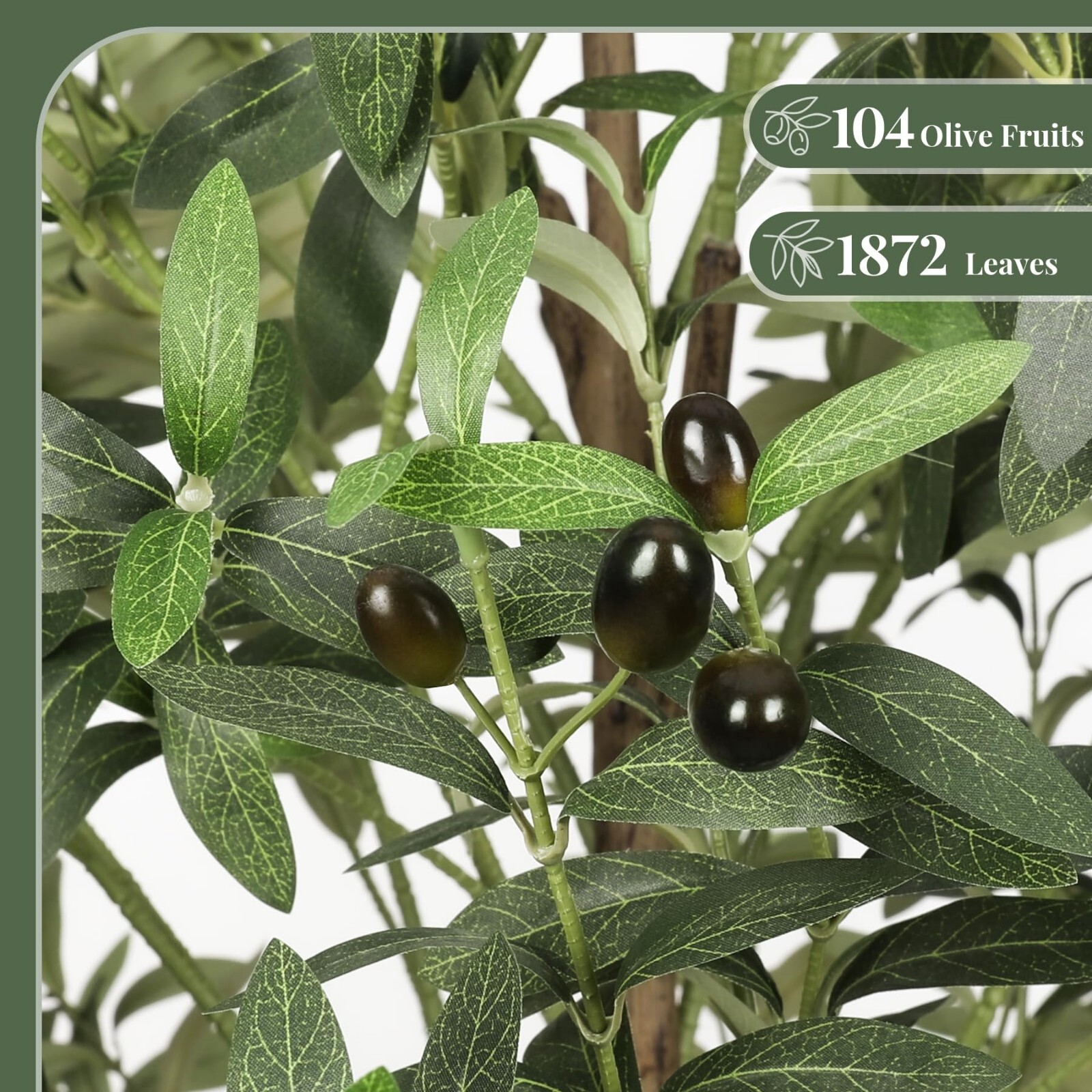 Pre-Owned Faux Olive Tree 6.9ft Artificial Indoor with Leaves and Fruits Home