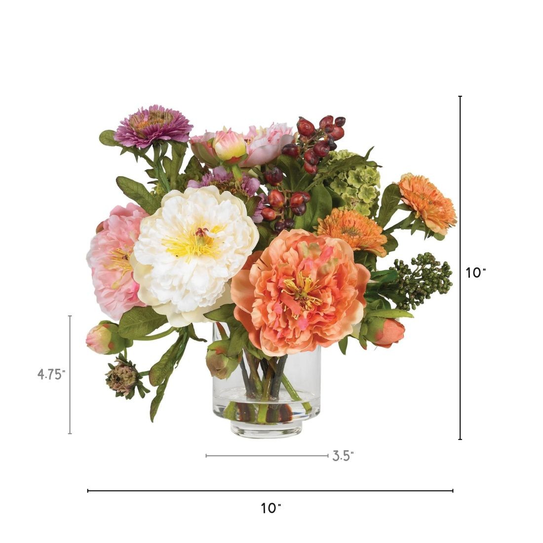 10″ Peony Arrangement