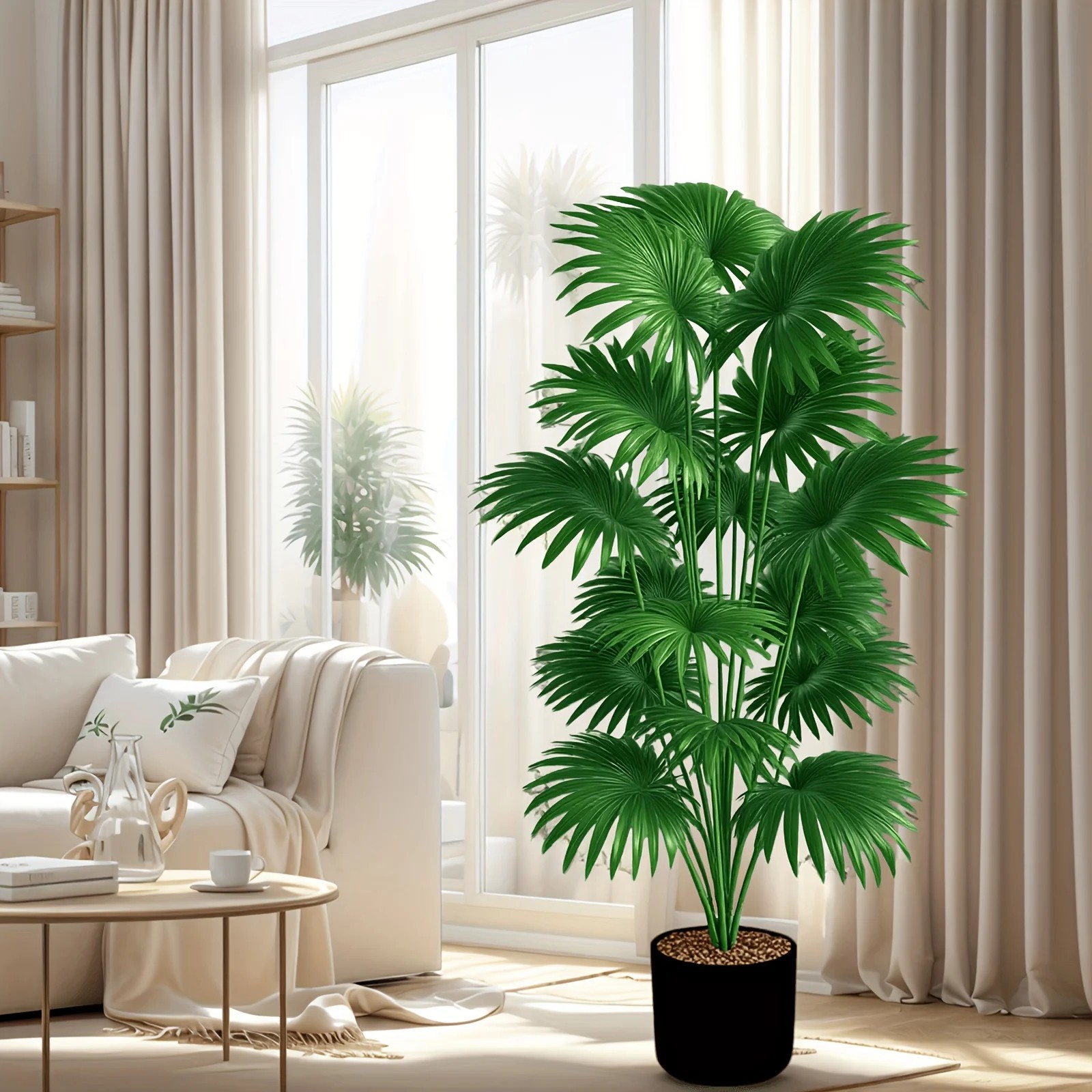 43.3in Artificial Palm Tree Large Fake Tropical Plant Indoor Outdoor No Pot