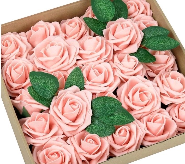 New Pink Decorative Flowers 100pc
