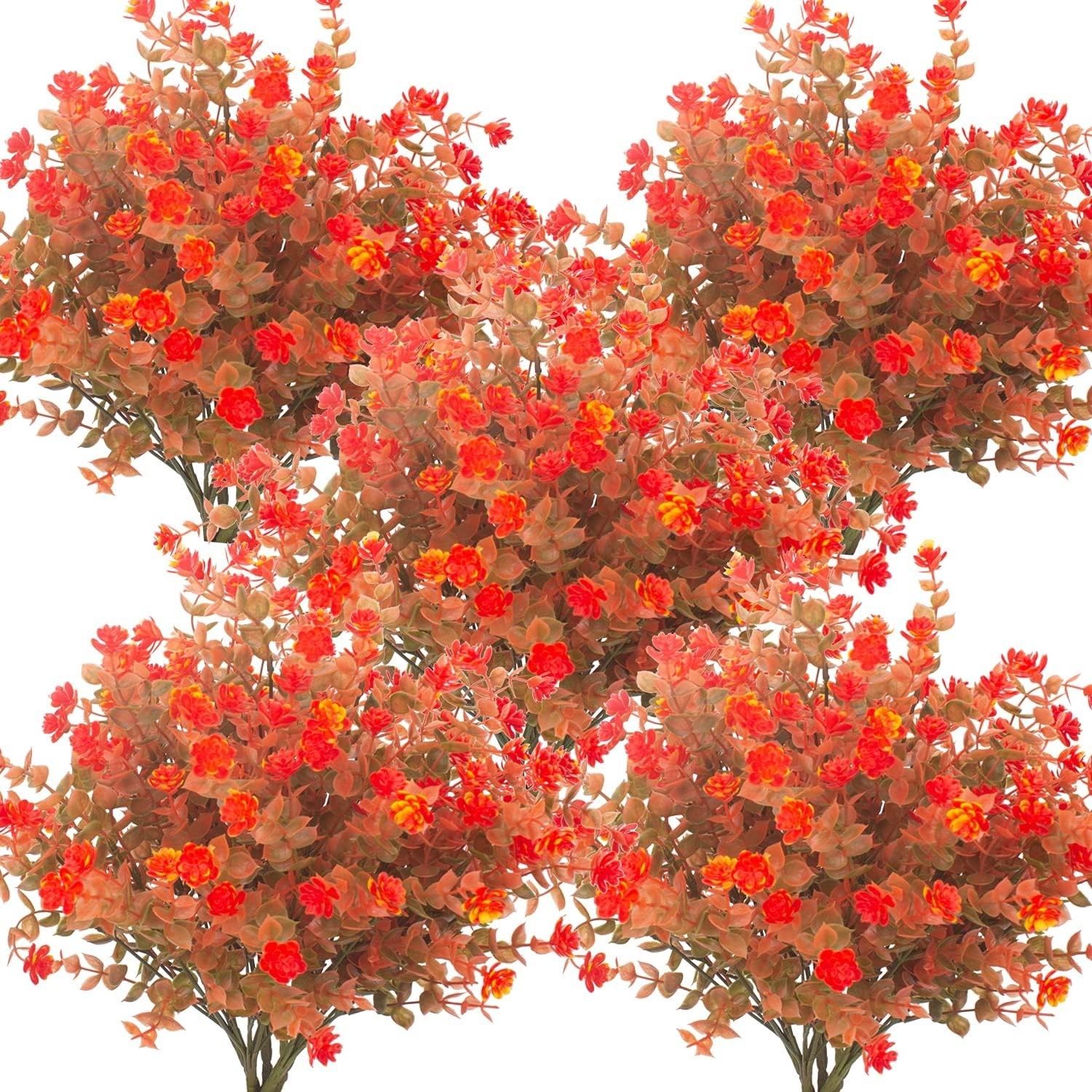 Artificial Fall Flowers UV Resistant Outdoor Autumn Plants for Home Decor