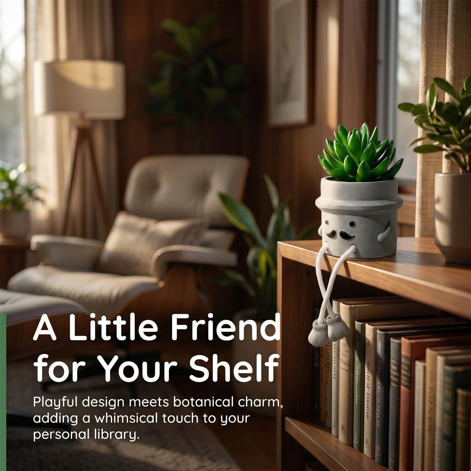Fake Plant with Gray Flower Pot Artificial Succulents Plant for Indoor Bathro…