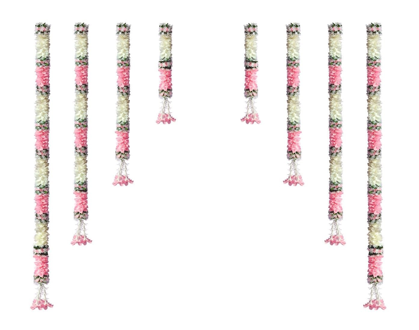 Backdrops Garland for Home Curtain Decoration Diwali Set of 8 Light Pink