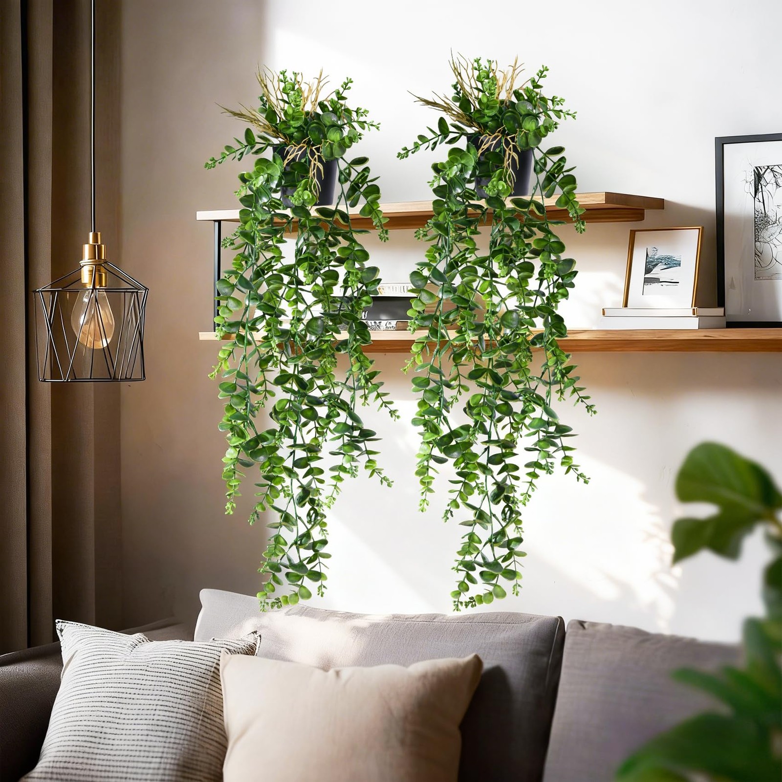 2 Pcs Faux Eucalyptus Vine Ivy Vine Artificial Hanging Plant Faux Plant Fake …