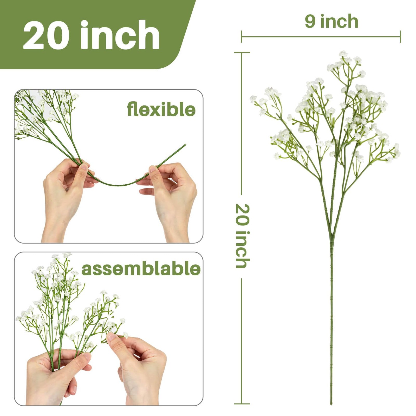 MAQIAHN 6 Baby Breath Artificial Flowers Babies Breath Flowers Artificial Bu…