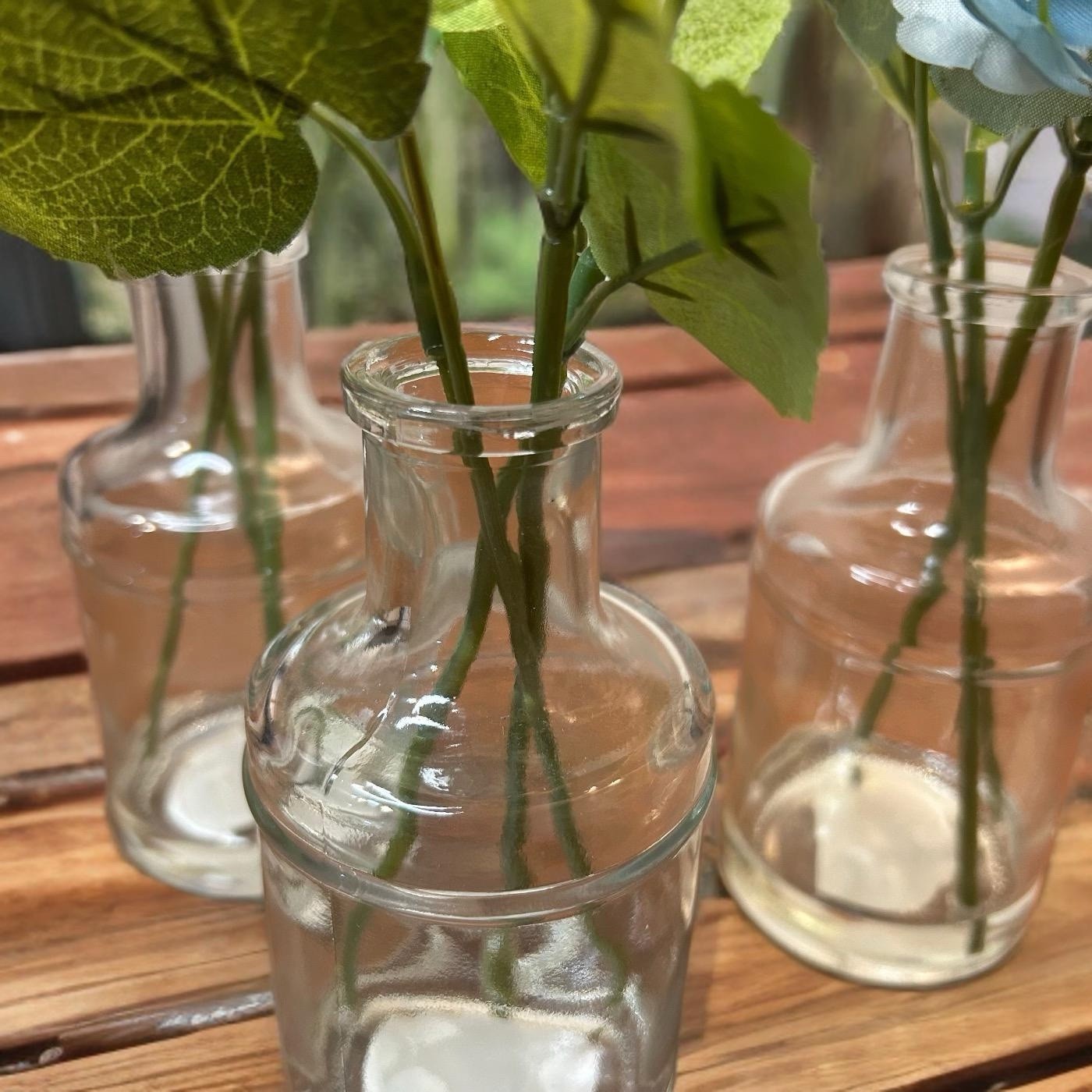 Artificial Hydrangeas Floral Arrangements Glass Bud Vases Botanical Centerpieces