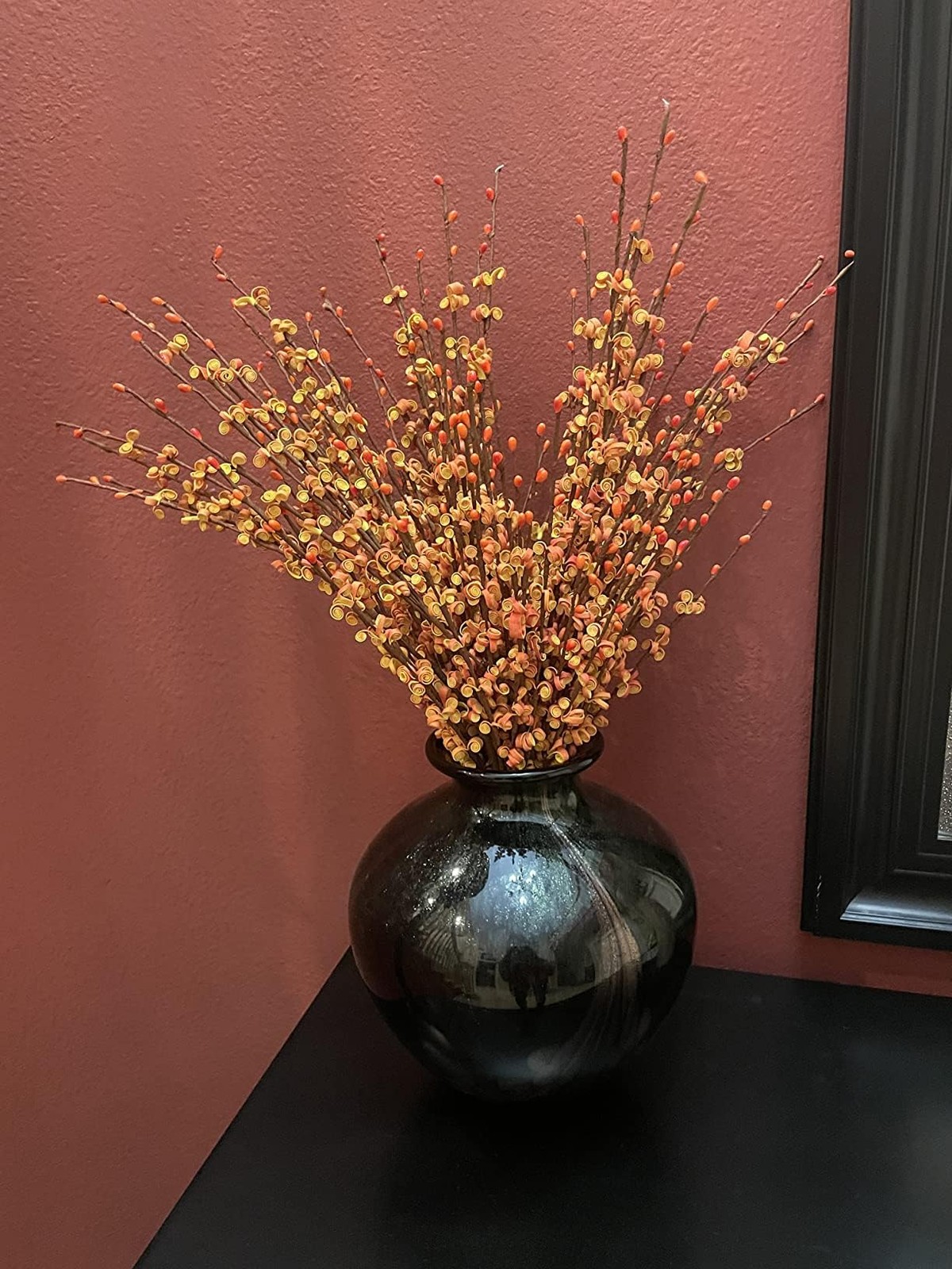 10 PCS 29.5 Inch Artificial Orange Winter Jasmine Berry Dry Branch Fall Decor