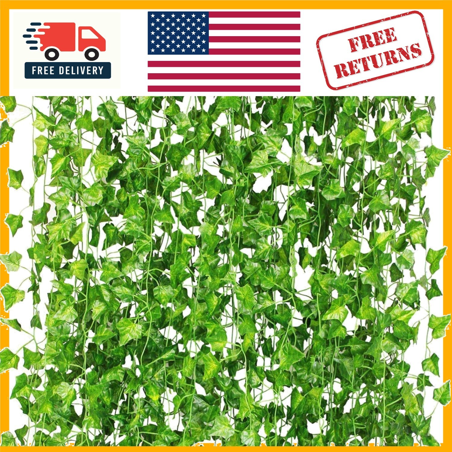 12-Pack 84Ft UV Resistant Artificial Ivy Garland – Perfect for Home Decor