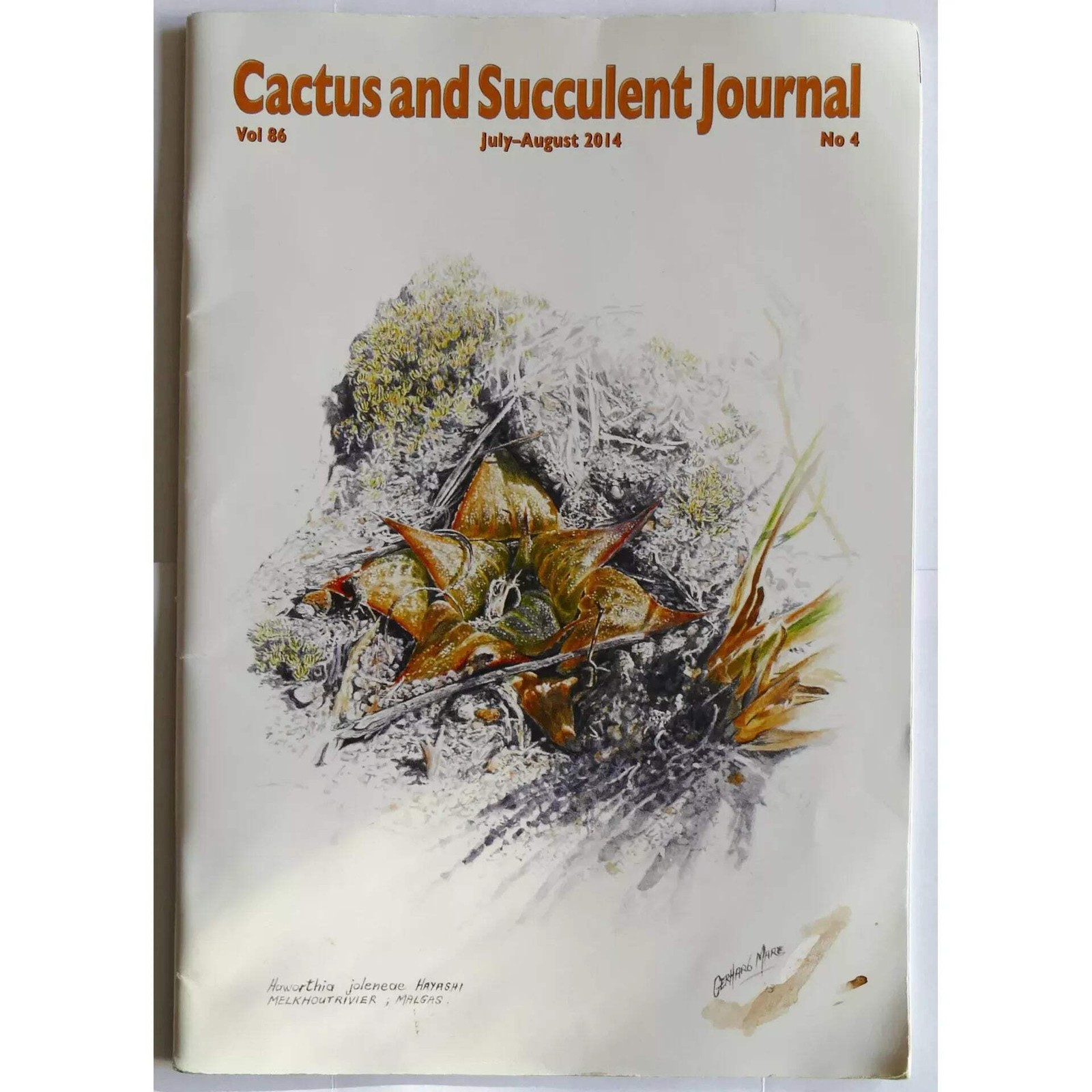 Cactus and Succulent Journal No.4 Vol 86 July-August 2014 –