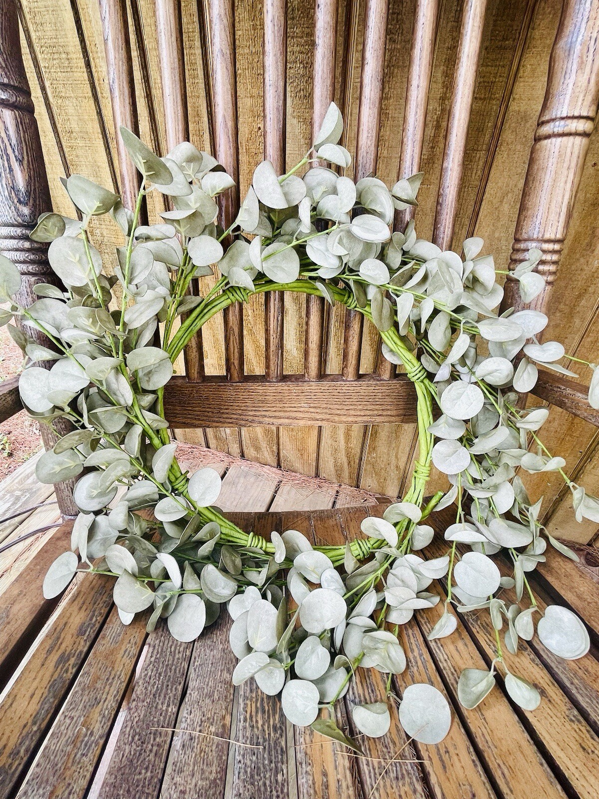 Foamy Silver Dollar Wreath, Sage, 20”