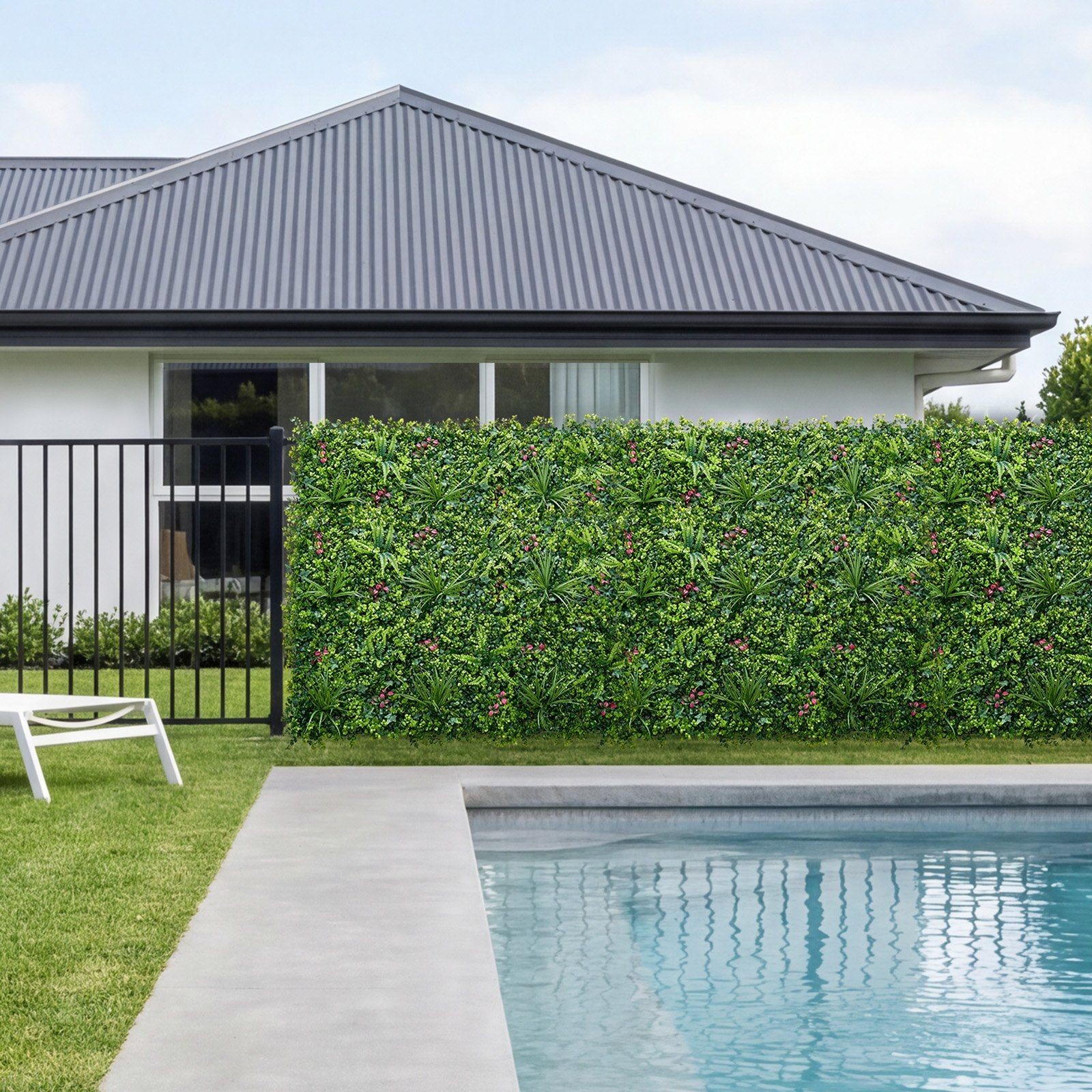 Privacy Hedge Wall: 12PCS 20x20in Synthetic Boxwood Panels, PE Mesh Backing