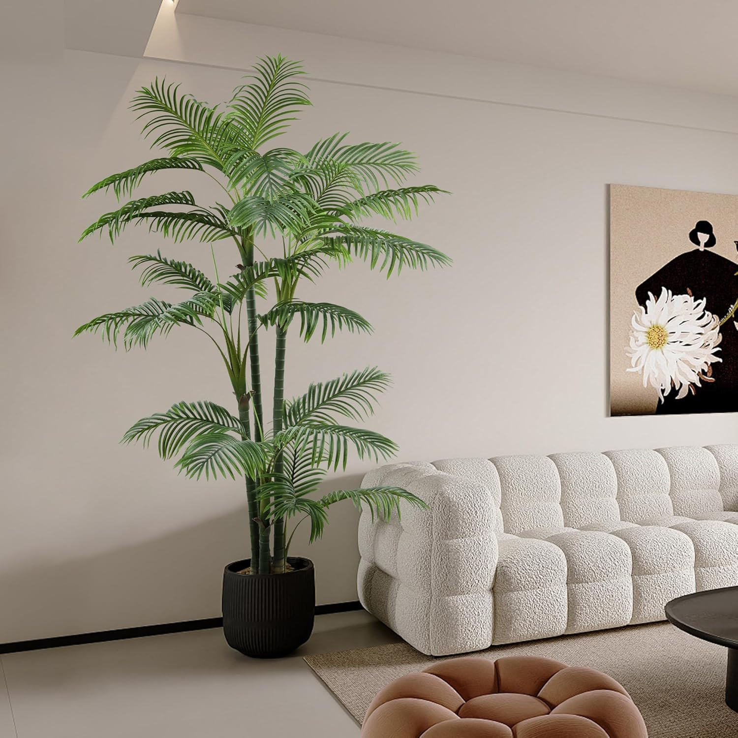 7Ft Artificial Palm Tree with Realistic Leaves for Home and Office Decor