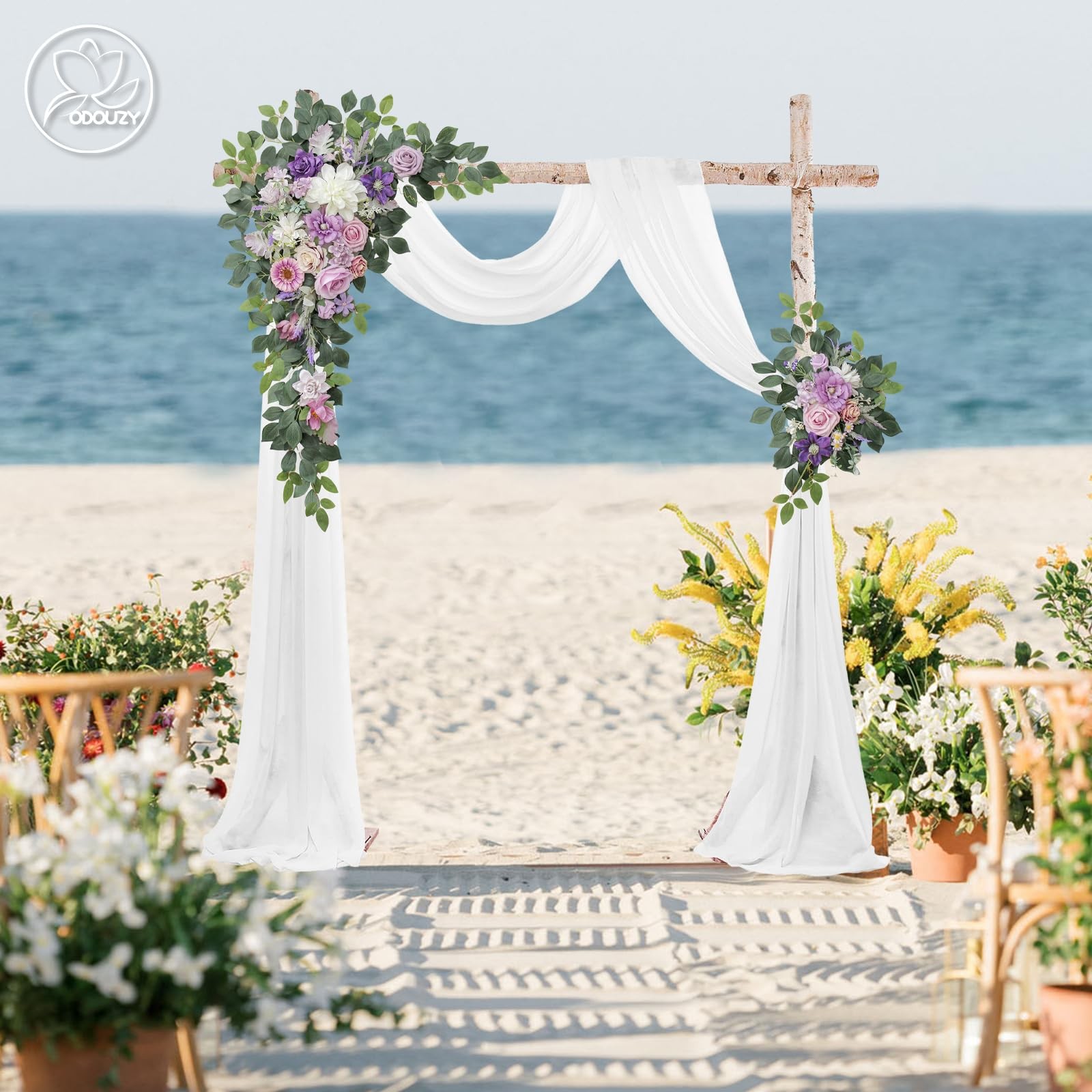 Odouzy Wedding Arch Flowers,Artificial Flower Arch Decor,2pcs Artificial Flow…