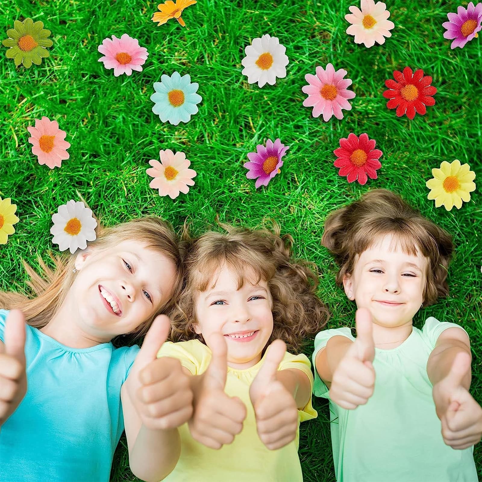 500 Pcs Faux Daisy Flower Heads Silk Artificial Sunflower Heads for Wedding