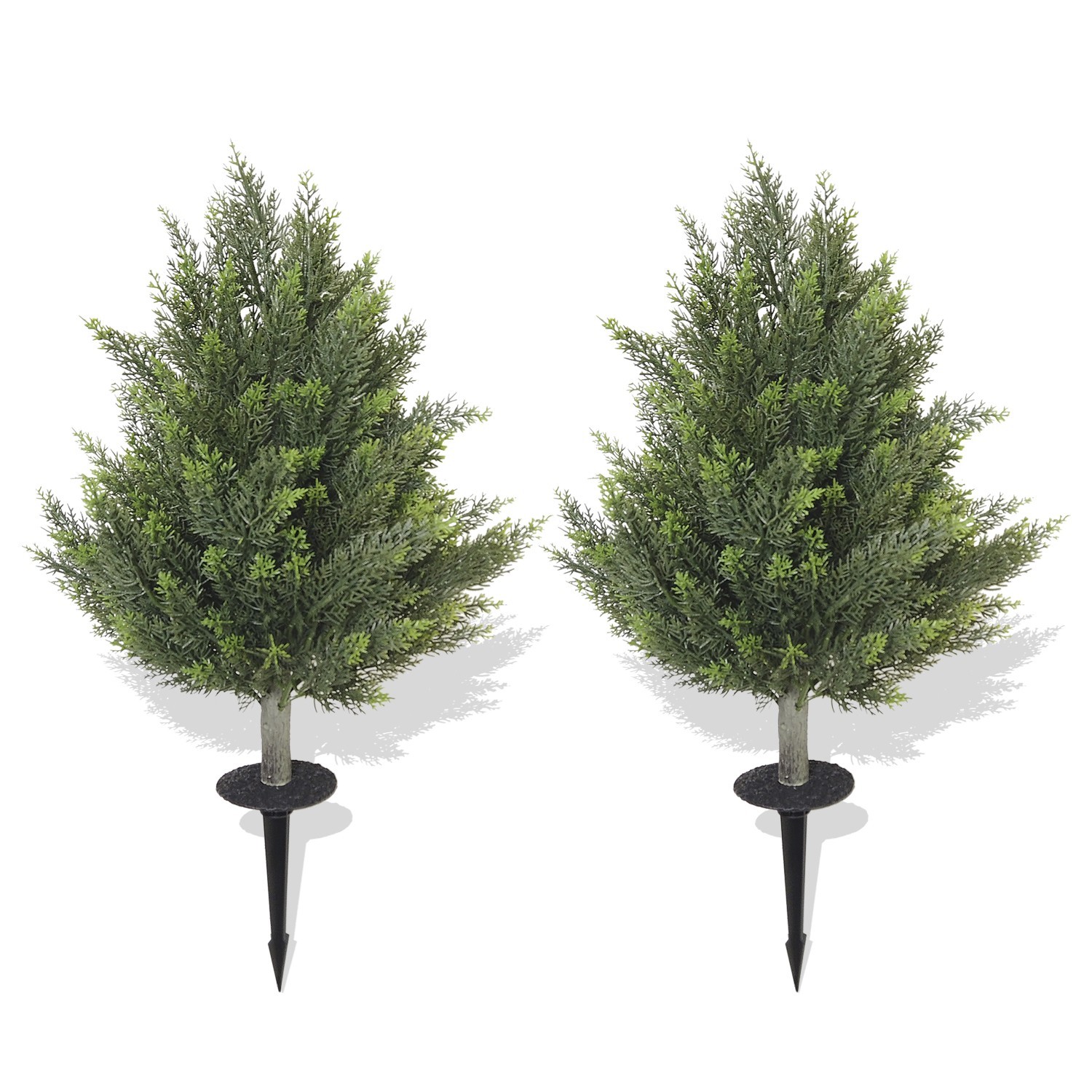 2Pcs 2FT Faux Cypress Tree Lifelike Plant Indoor Outdoor Garden Yard