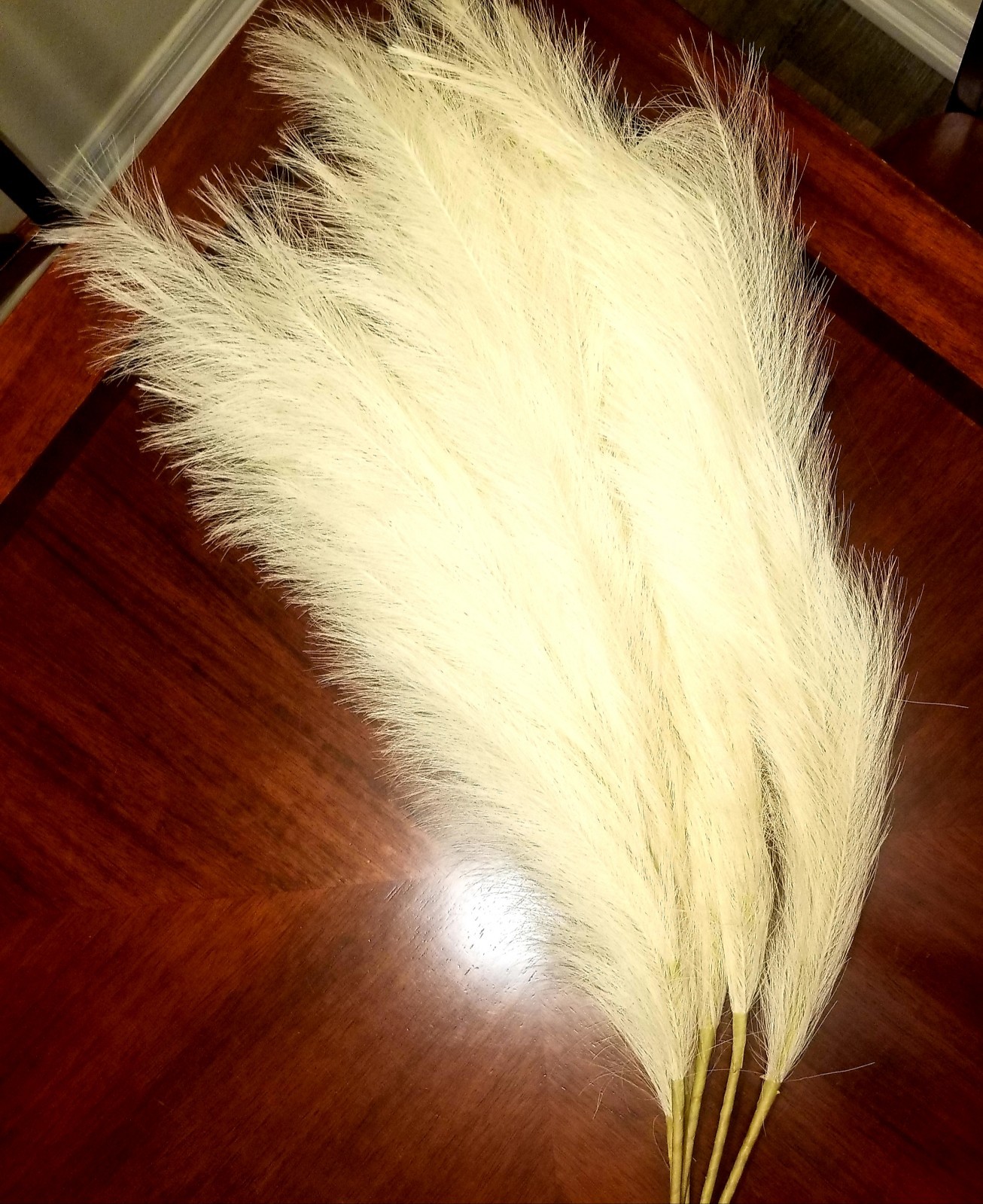 Evodis Faux Artificial Pampas Grass Beige six soft extra-large stems
