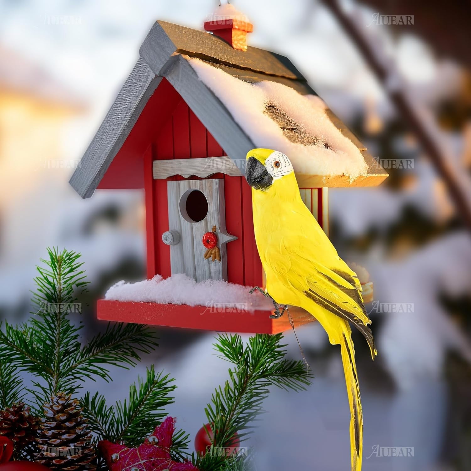 Artificial Big Bird Feathered Decoration