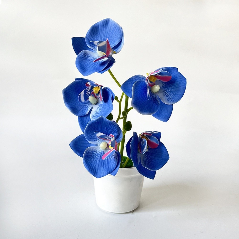 Artificial Orchid Flowers 5 Pcs 21cm Tall for Living Room Bedroom Office Decor