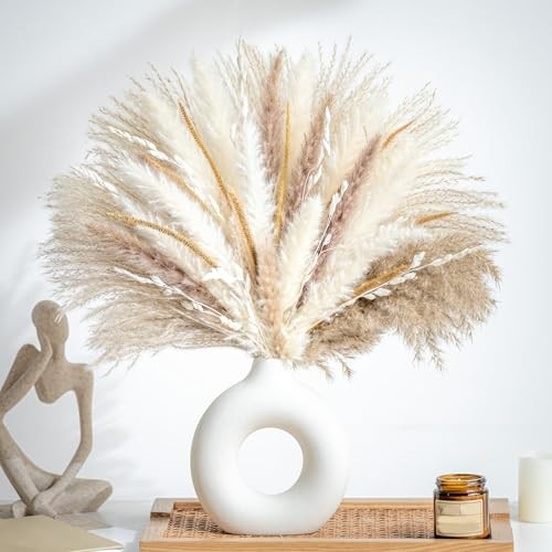 70PCS Natural Dried Pampas Grass Boho Home Decor Bouquet Phragmites 70 Pcs