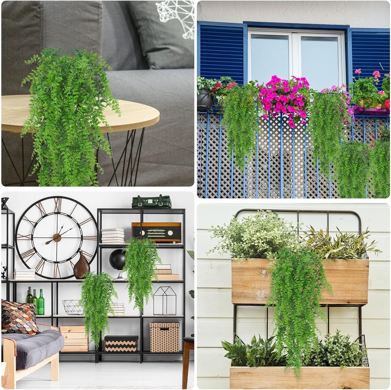 Lifelike Hanging Fern Vines – Elegant Artificial Greenery for Indoors & Outdoors