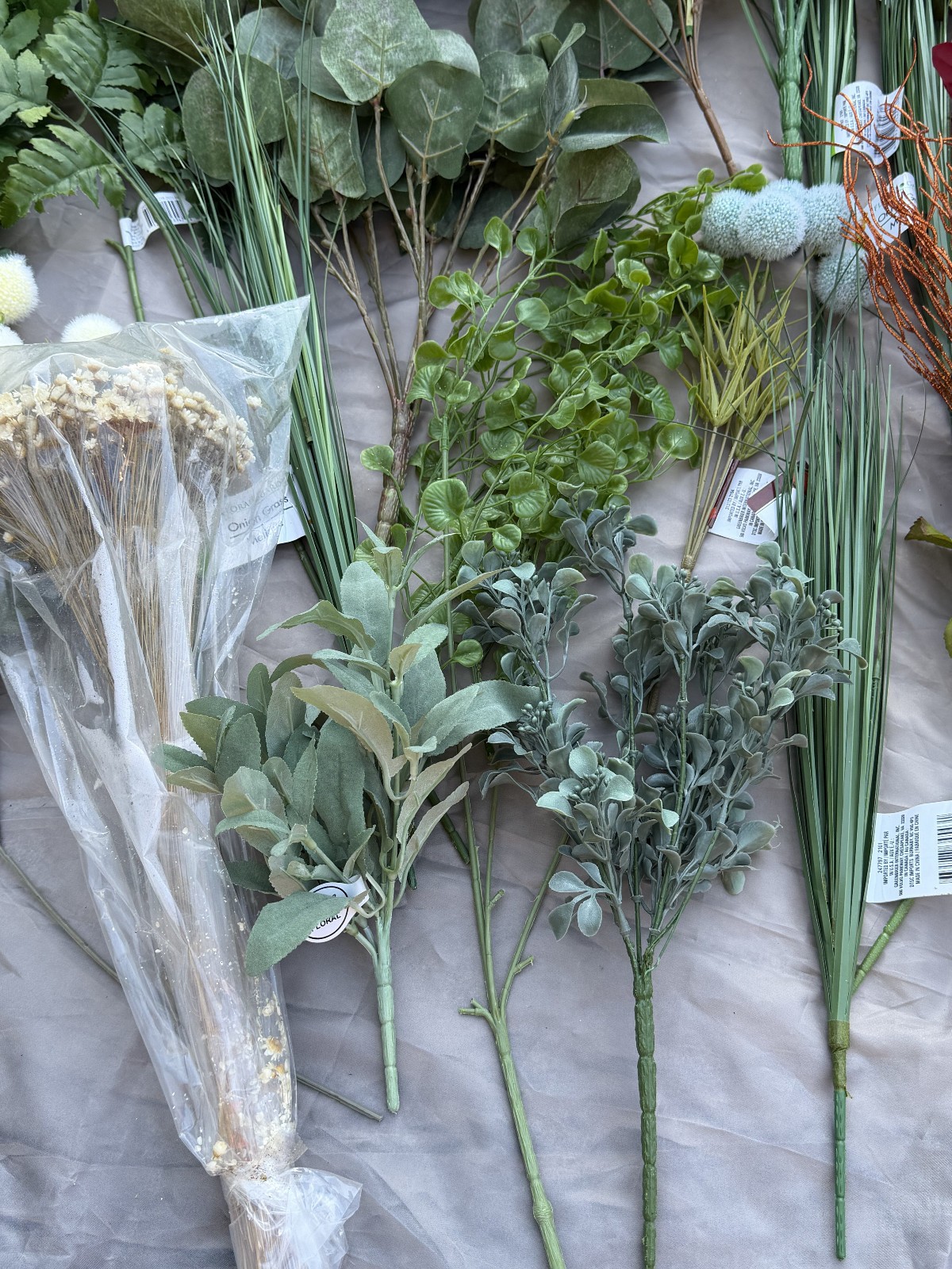 Large Mixed Lot of Artificial Flowers, Greenery, Wreath Bases & Craft Floral