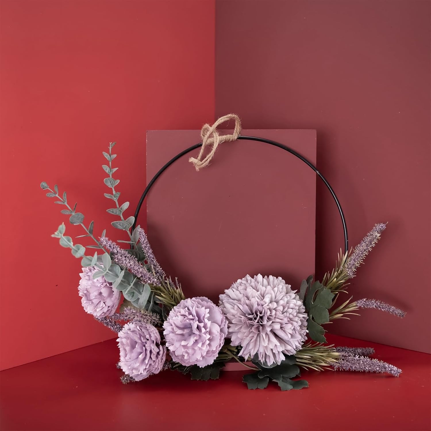 Floral Wreaths Front Door Artificial Purple Ranunculus Lavender Flower Wreath
