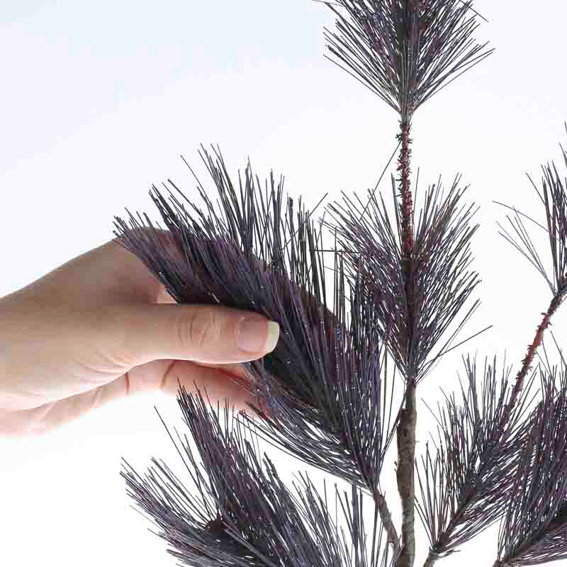 Package of 6 Artificial Sparkling Purple Pine Needle 24″ Sprays