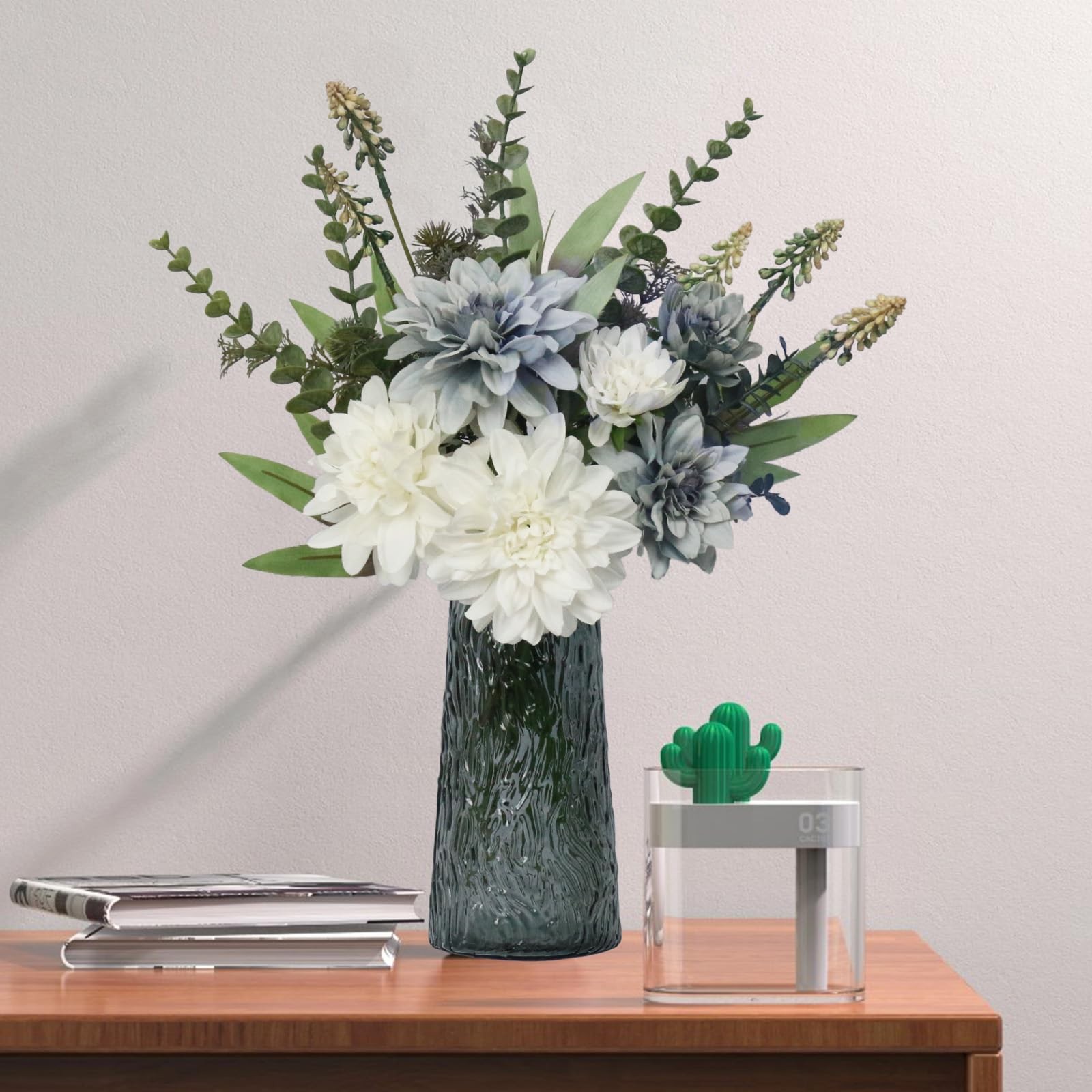 Silk Artificial Fake Flowers In Vase Faux Plants Centerpiece Table Decorations