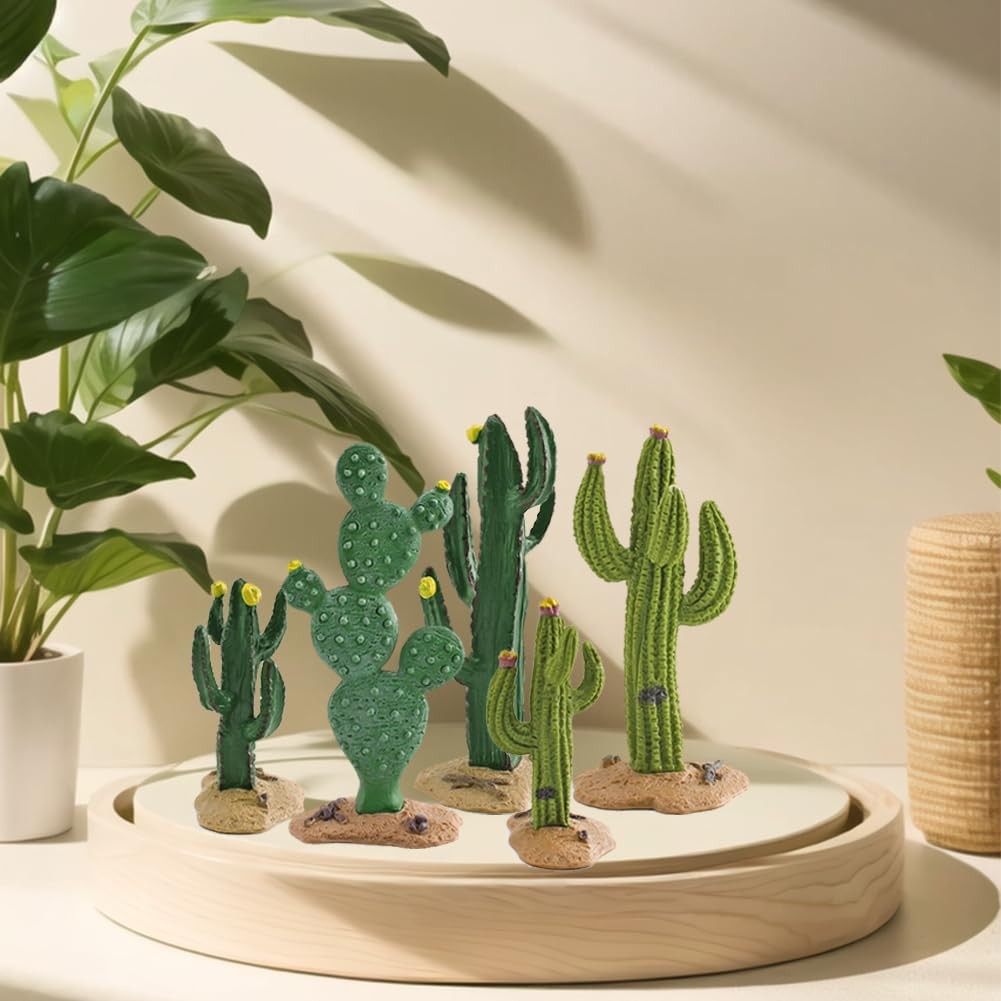 Cactus Plants Ornaments – 5 Pcs Cute Decorations Faux Grass Plant, for Room B…
