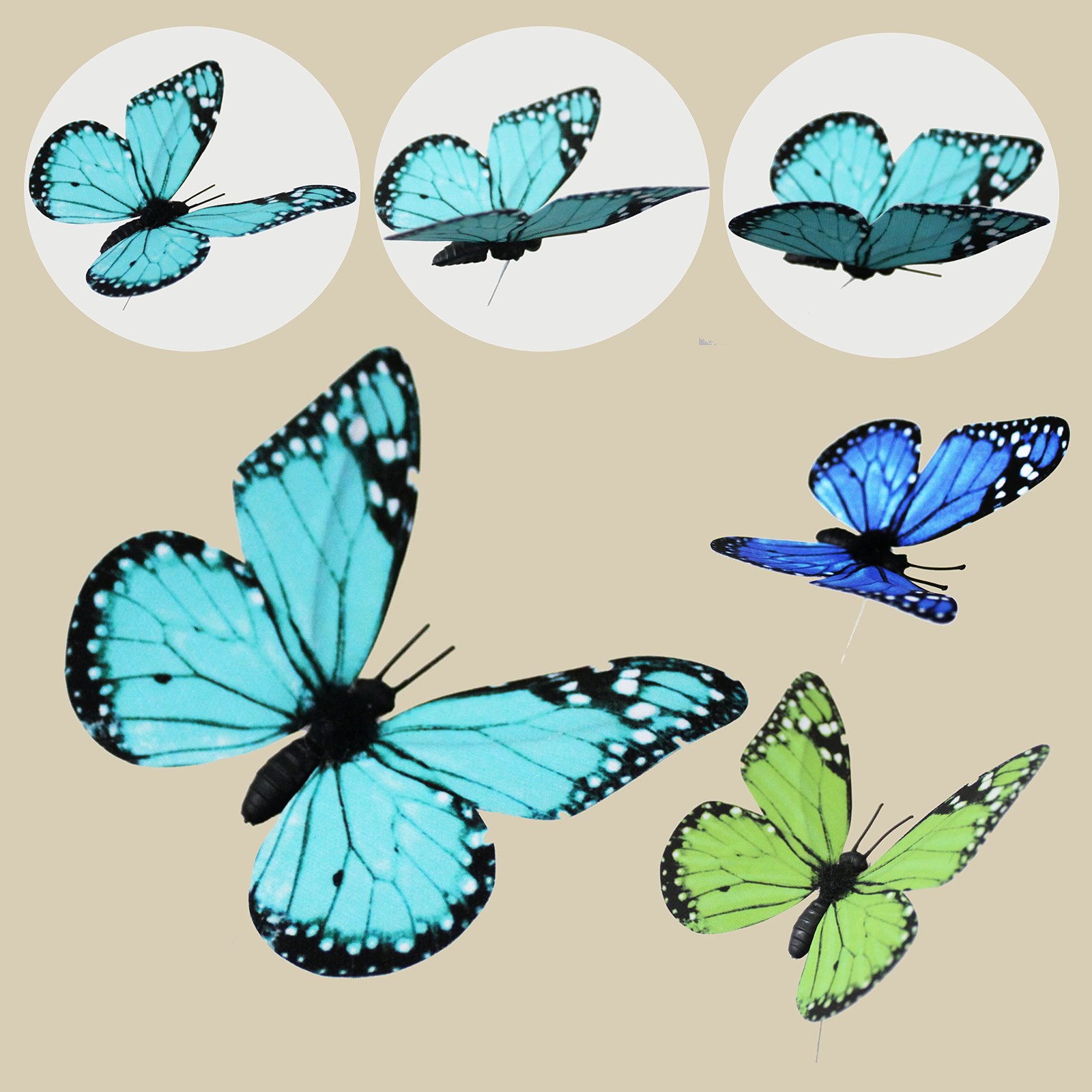 Perfso 12pcs 2size Butterfly Decorations, Simulated Butterflies, 3D Butterfly