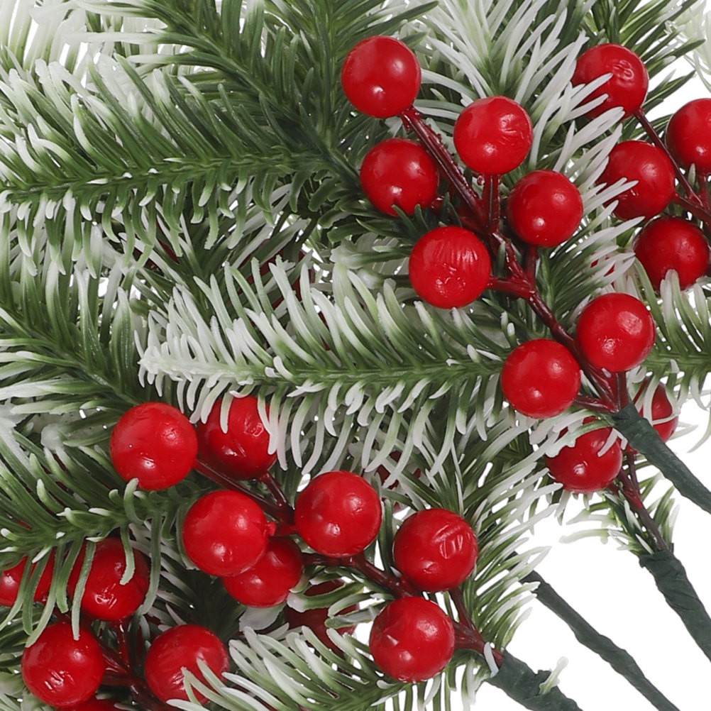 10Pcs PVC Artificial Berry Branches Christmas DIY Decor Assorted Color Stems