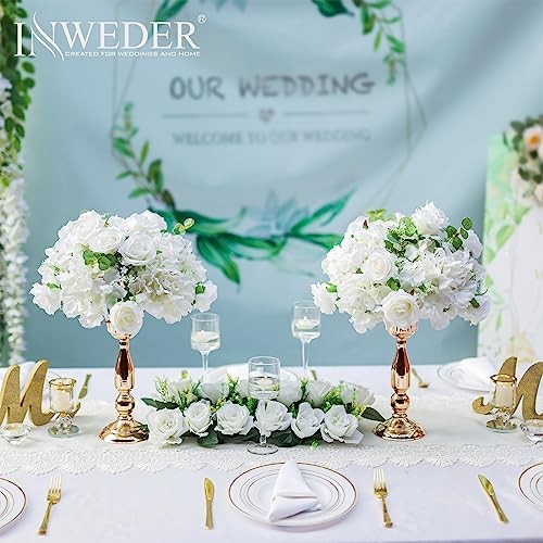 Flowers Balls for Centerpieces: 10 PCS 14.2″ Diam 14.2″ Diam – 10 PCS White