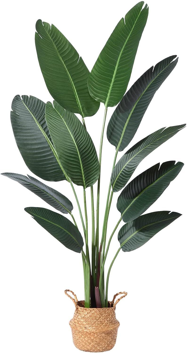 6Ft Artificial Banana Tree Realistic Faux Plant For Indoor Home Decor