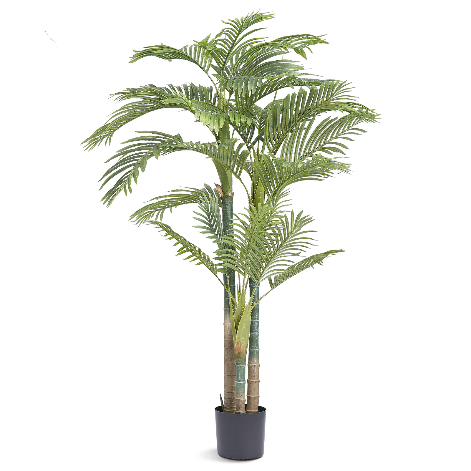 VEVOR 6.5 FT Artificial Gold Cane Palm Tree Green Faux Lifelike Fake Plant Decor